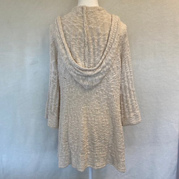 Volcom Open Cardigan Hooded Sweater Long Sleeve. Size Medium. Beachy Sand - Picture 2 of 4